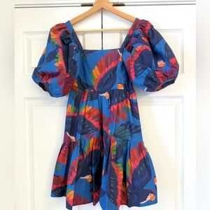 Farm rio puff sleeve mini dress, XS